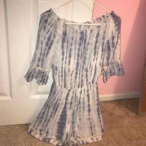 Blue tie dye romper